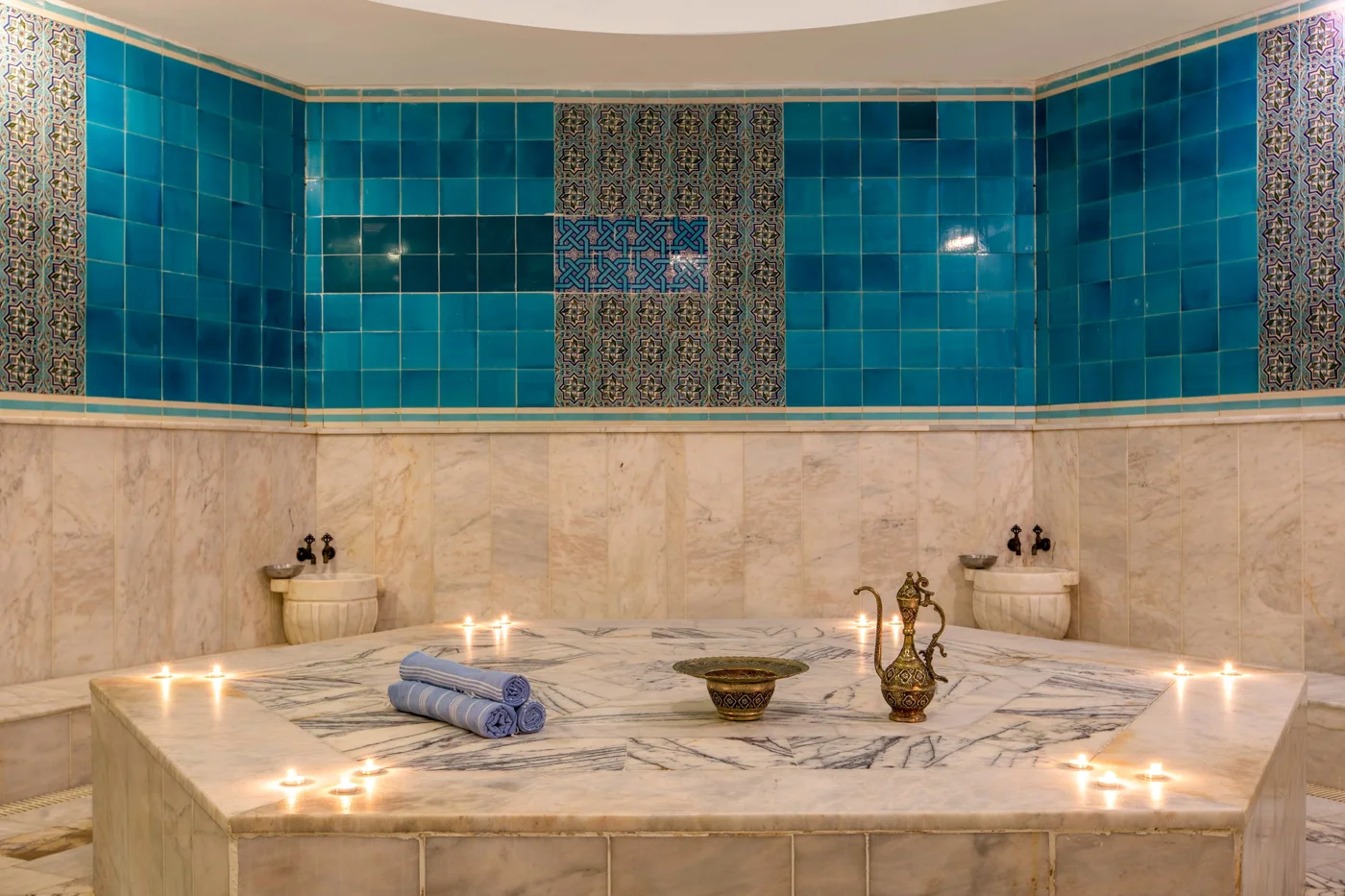 Marmaris Bay Resort spa alanındaki mermer Türk hamamı